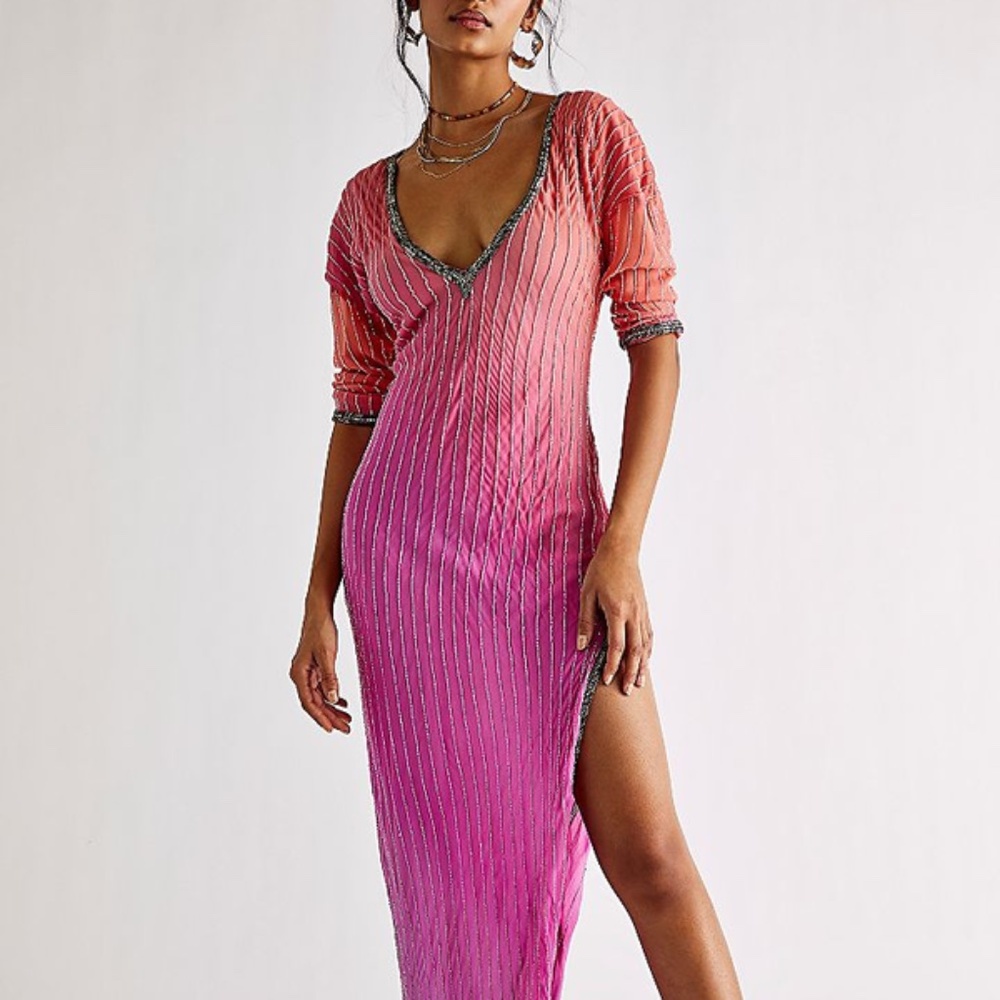 Jen's Pirate Booty Pink to Coral Ombre Maxi Dress